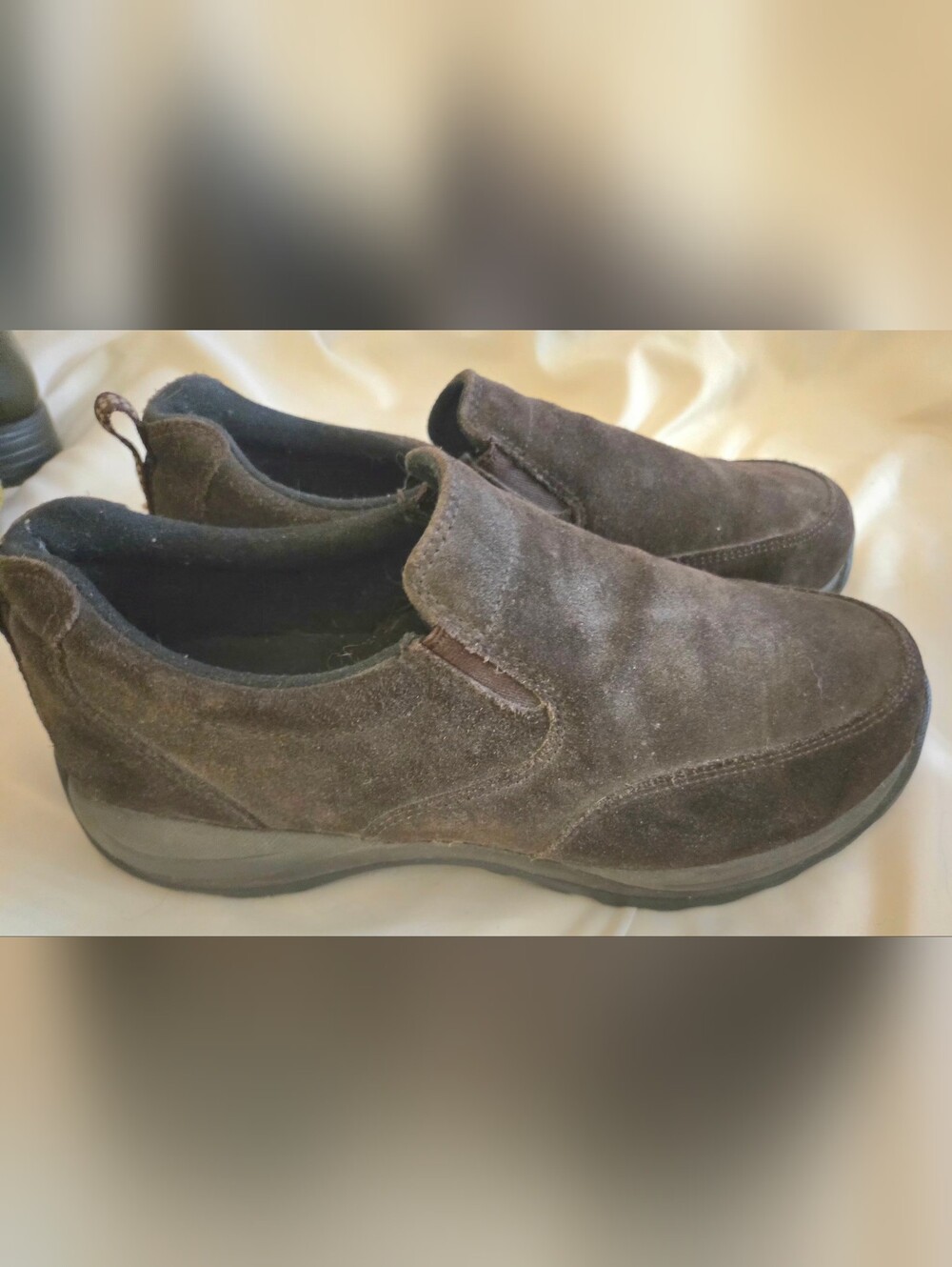 Men's Slip-On Suede Casual Shoes - Brown Comfort mocs L L Bean 9 wide